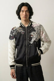 Vintage Jacket Sukajan 'Mainoho' — reversible sukajan, red eagle and dragon, cream and dark red