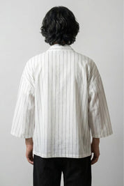 Back view of white kimono for men