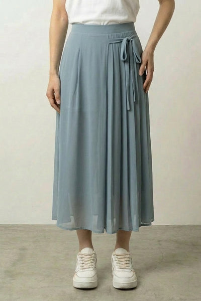 Women's Cyan Pleated Hakama Skirt 'Shian'