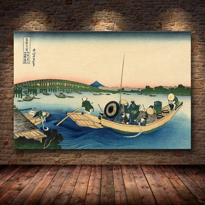 Beautiful poster of a traditional Japanese print on canvas