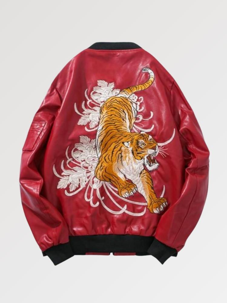 Mythical Tiger Leather Aviator Bomber