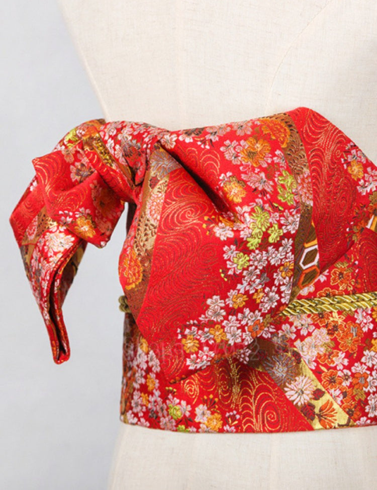 Women's satin obi belt is a great way to emphasize your sense of sophistication. The pre-made bunko knot will help you to wear a belt perfectly. The perfect solution for those who don't have time or don't know how to tie an elegant belt around their waist!