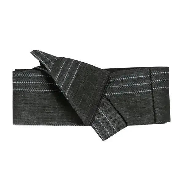 Back view of grey obi belt for men