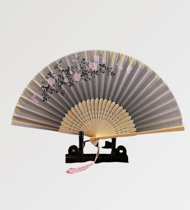 Antique fan in Japanese style in elegant and vintage fabric