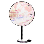 Japanese Round Temple Fan 'Toyoake