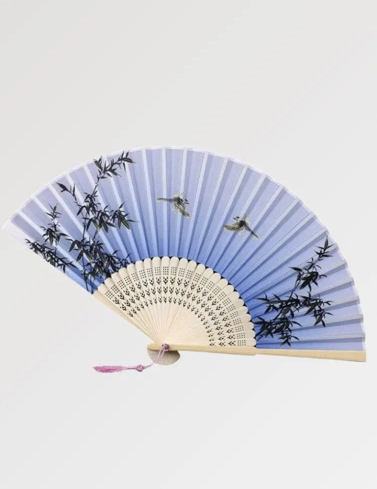 Beautiful Japanese paper fan with soft colors