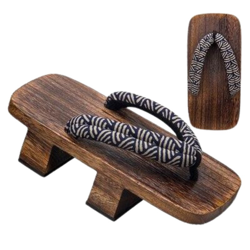 Detail view of geta sandals - Japanese Geta Seigaiha