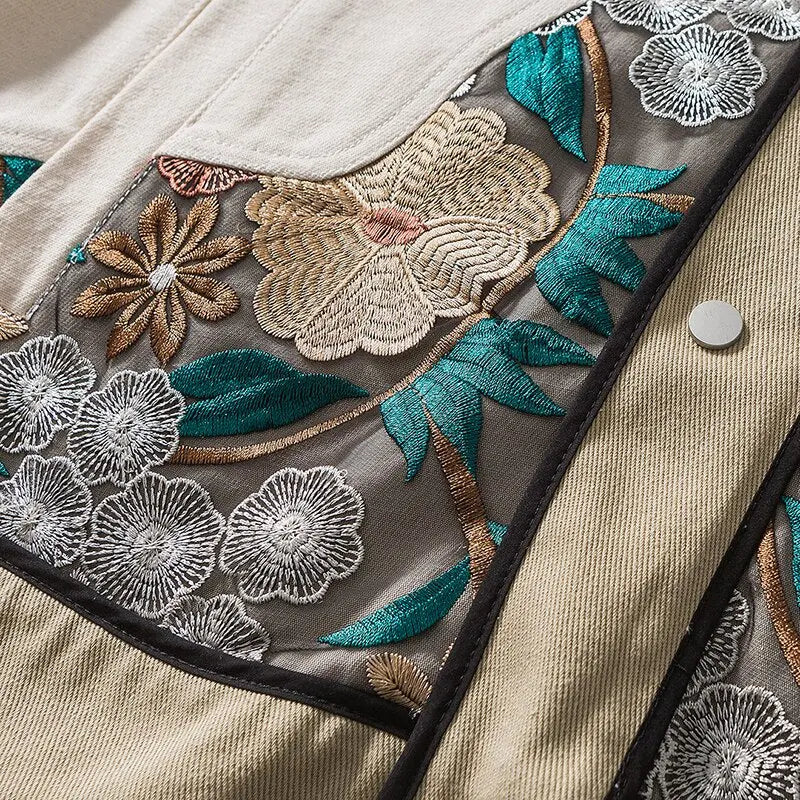 Floral Embroidery Jean Jacket 'OJK711'