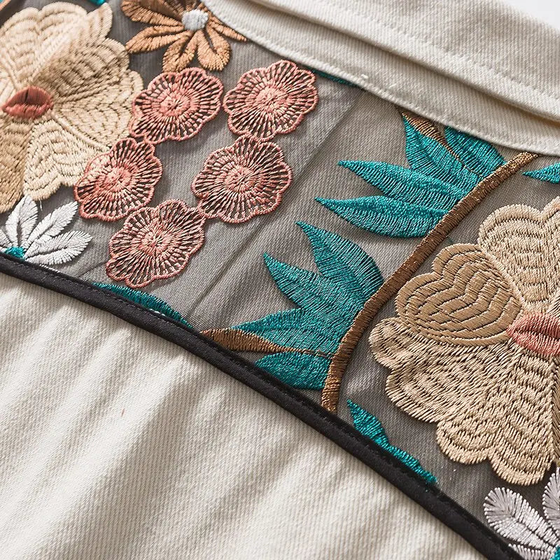 Floral Embroidery Jean Jacket 'OJK711'