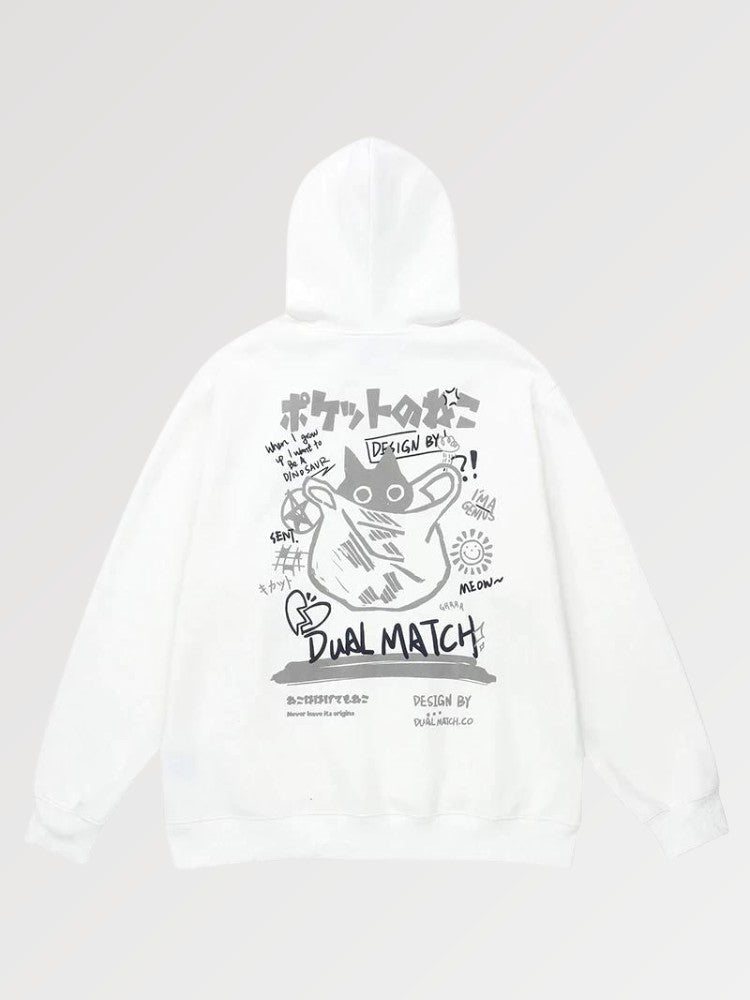 Japanese Style Hoodie 'Cat Fury'