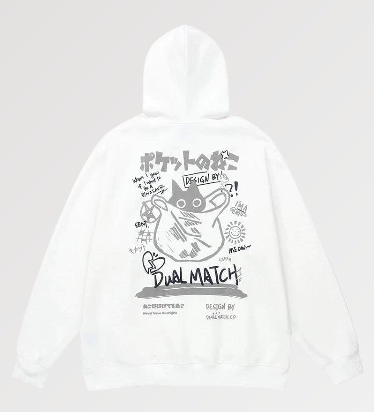 Japanese Style Hoodie 'Cat Fury'