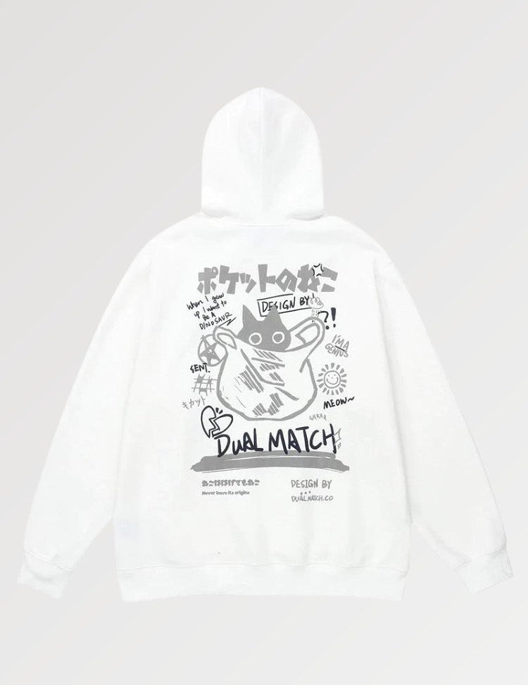 Japanese Style Hoodie 'Cat Fury'