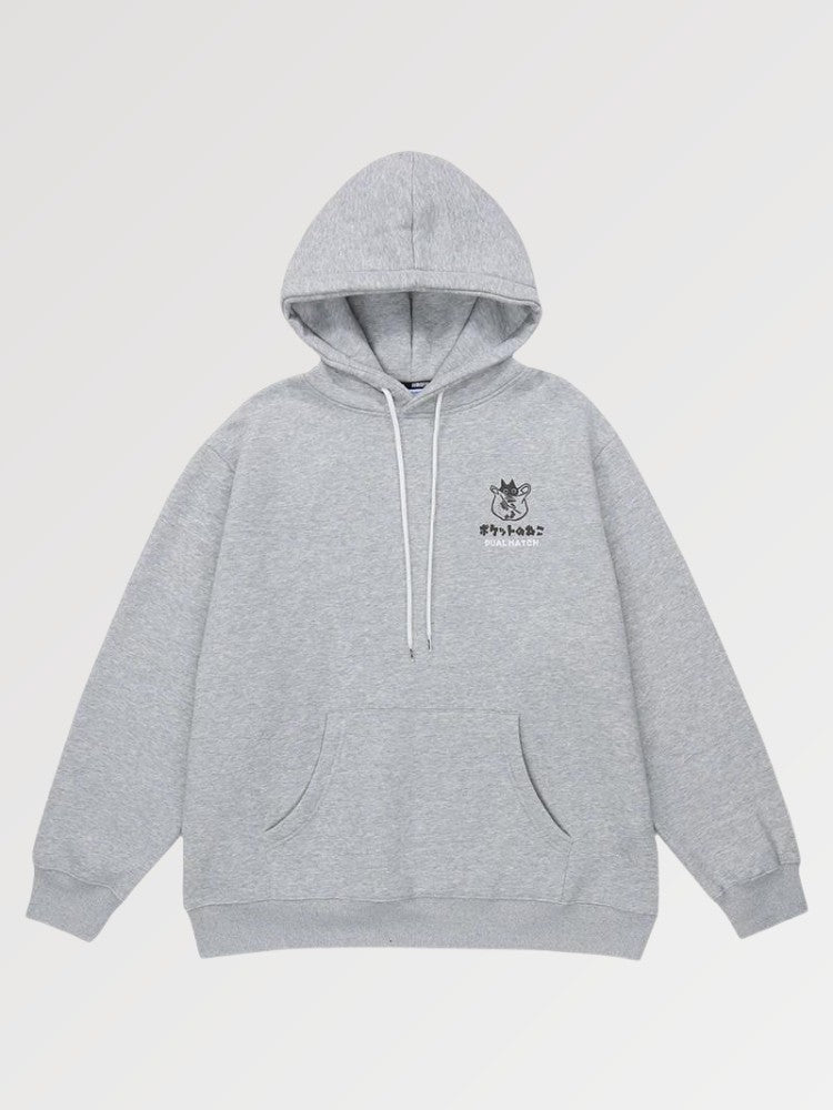 Japanese Style Hoodie 'Cat Fury'