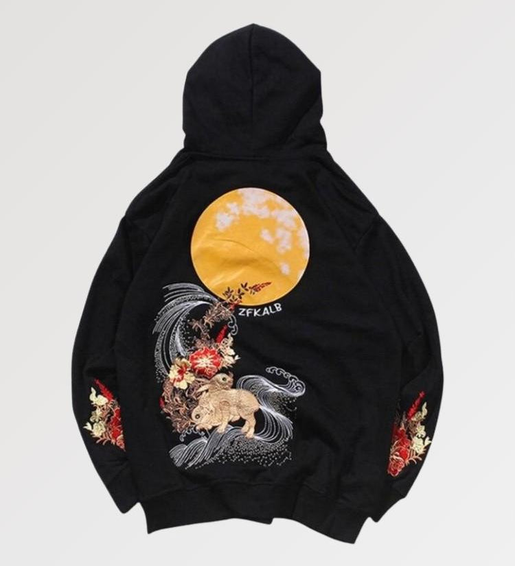 japanese moon hoodie