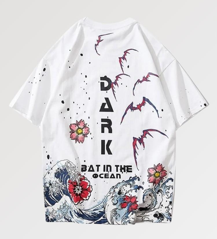 The Japanese art shirt and its traditional motifs like the Kanagawa wave