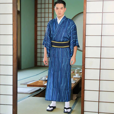 A Short Kimono for Men in multiple blue colors