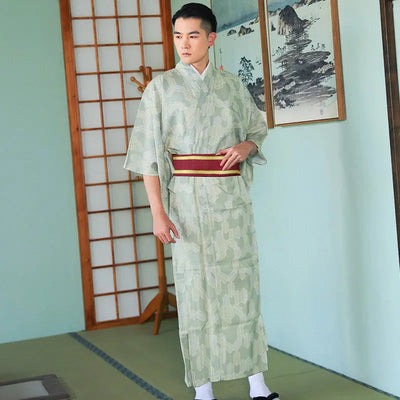 Japanese Men's Kimono in a classy and chic apple green