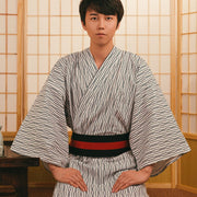 The traditional men's Kimono with a linear pattern