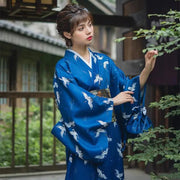 Japanese Kimono Woman Royal Blue