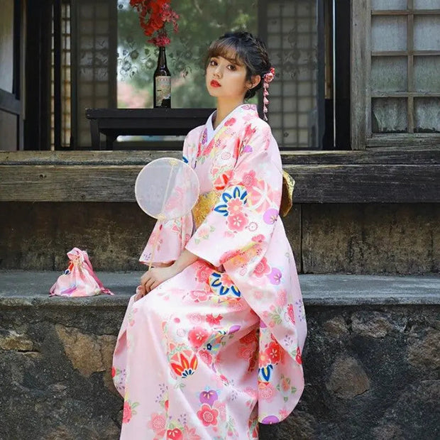 Sakura Japanese Kimono for Women with traditional embroidery
