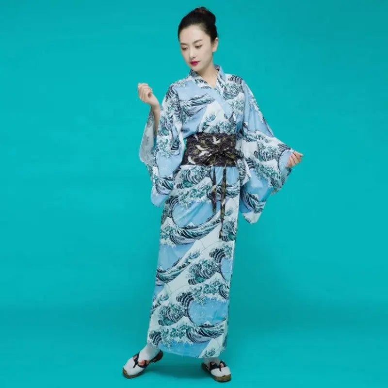 Japanese Kimono for Women 'Kanagawa Wave'