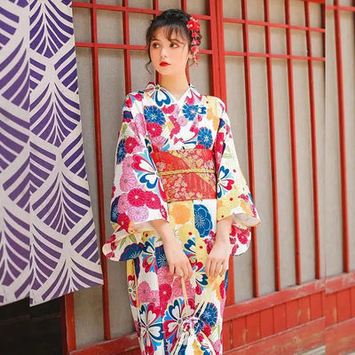 Japanese Kimono for Women Colorful and printed with flowers