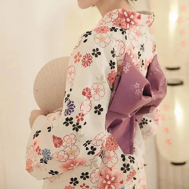 Flowered Japanese Kimono for Women &