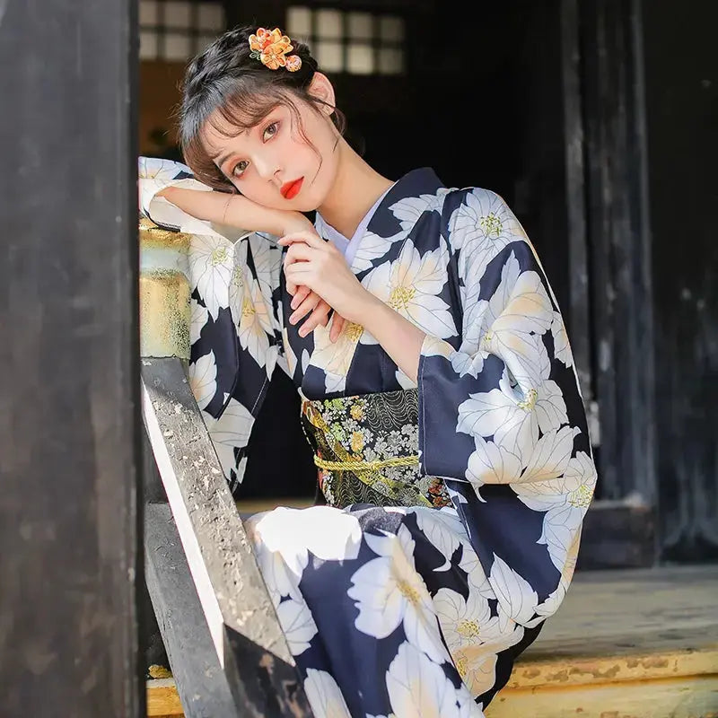 The Japanese Kimono for Women with Paris inspired style and vanilla flower pattern