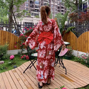 Red Japanese Kimono for Women 'Madoka