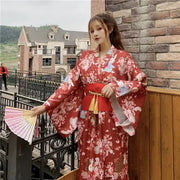 Red Japanese Kimono Woman