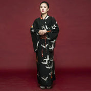 Women's Black Japanese Kimono 'Hanaé'