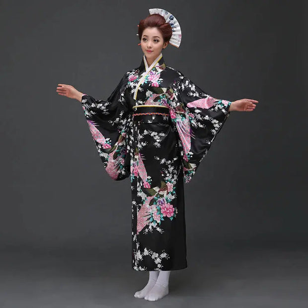 Traditional Japanese womens kimono dress Japan national costume size Asian  S M L