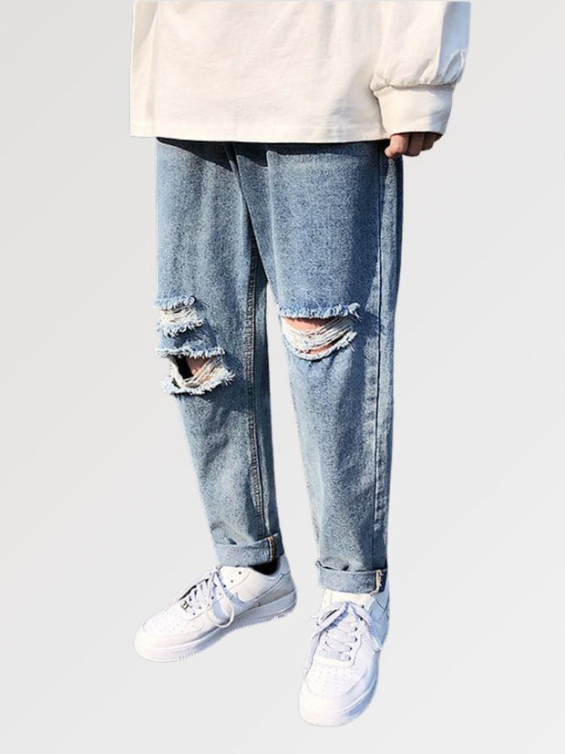 Light Blue Ripped Jeans Mens &