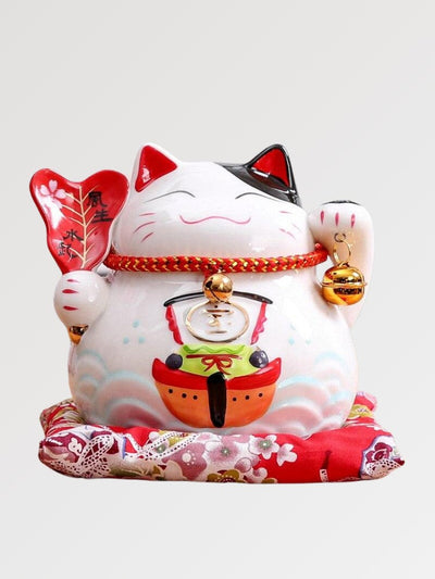 Japanese Cat Money Box 'Maple Leaf'