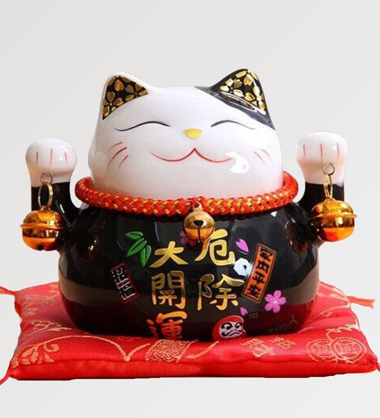 Maneki Neko Money Box Black