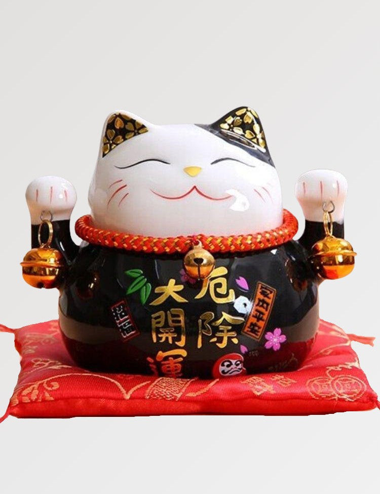 Maneki Neko Money Box Black