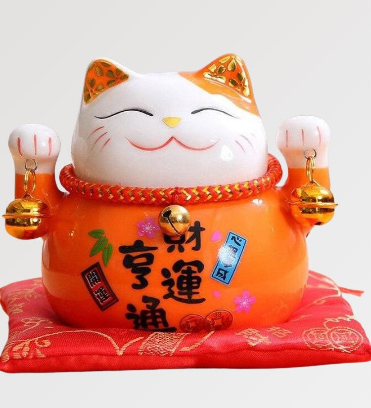 maneki neko orange