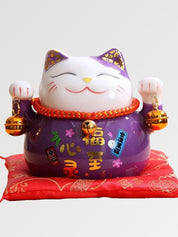 Maneki Neko Piggy Bank Purple