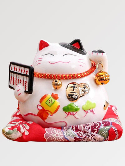 Maneki Neko White 'Lucky Abacus'