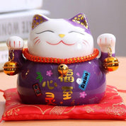 Back view of maneki neko figurine