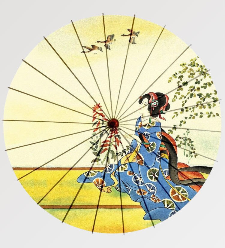 Japanese umbrella maiko