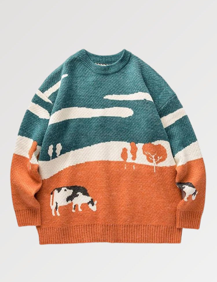 Japanese Brand Pullover 'Cow-Juku'