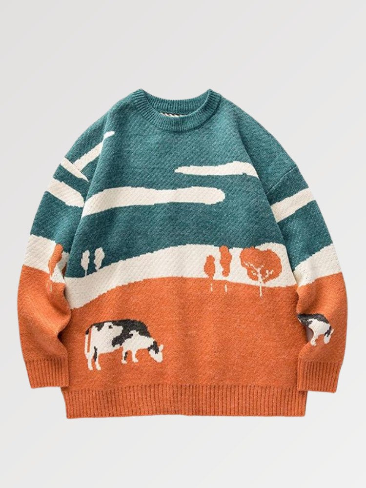 Japanese Brand Pullover 'Cow-Juku'