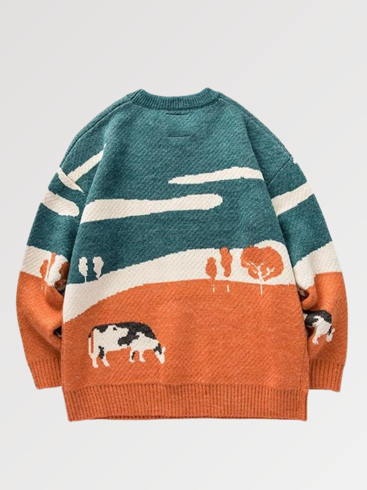 Japanese Brand Pullover 'Cow-Juku'