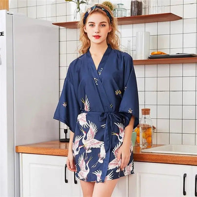 Women's blue kimono pajamas