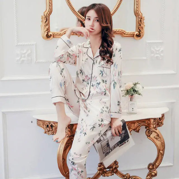 Japanese Pyjamas Woman Silk Beige