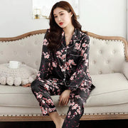 Japanese Silk Pajamas Black
