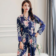 blue silk japanese pyjamas for women