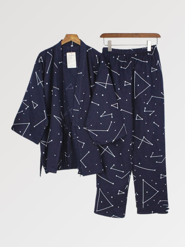 Kinema small pattern pajamas shirt 小紋柄カラーホワイト