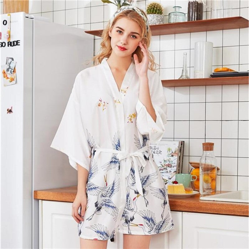white japanese pyjamas woman